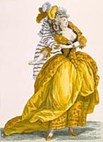 Дама в желтом платье. Bacquoy, 1778-87.