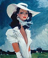 Женщина в шляпе.  Jean-Gabriel Domergue