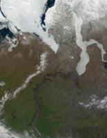 Земля из космоса. На фото: устье реки Обь (Ob Rive