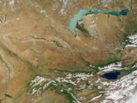 Земля из космоса. На фото: Казахстан и Киргизия с 