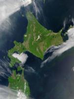 Земля из космоса. На фото: остров Хоккайдо (Hokkai