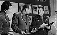 Pavel Popovich, Gherman Titov and Yuri Gagarin.
1