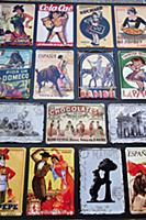 Spain, Madrid, Souvenir enamal plaques.