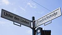 Germany, Berlin, Mitte, Roadsigns for Unter den Li