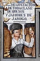Spain, Madrid, Ceramic tiles for the shop front to