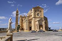 Malta, Gozo, Ta Pinu, Sanctuary church west elevat