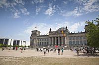 Germany, Berlin, Mitte, Reichstag building with gl