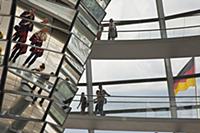 Germany, Berlin, Mitte, Reichstag building with gl