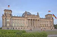 Germany, Berlin, Mitte, Reichstag building with gl