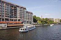 Germany, Berlin, Mitte, Tourist Cruise boats on th