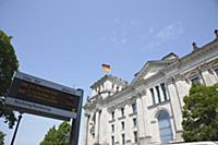 Germany, Berlin, Mitte, Reichstag building with gl