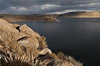 PERU / Puno / Sillustani / Evening light at Lago U