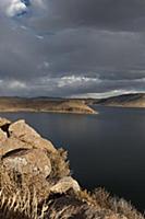PERU / Puno / Sillustani / Evening light at Lago U