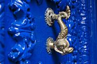 PERU / Cusco / Historic town / Doorknocker on blue