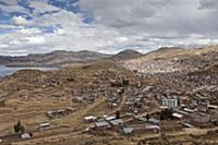 PERU / Puno / View across Puno at Lake Titicaca

