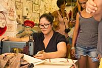 Italy / Puglia / Gallipoli / 2014 / A woman embroi