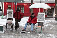 Монмартр.  Уличные художники. Париж, Франция. 17 д