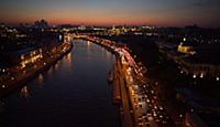 Силуэты Москвы на закате. Москва, Россия.