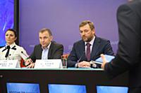 Юлия Березикова и Вячеслав Шабанов на пресс-конфер