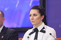 Юлия Березикова на пресс-конференции «РИА Новости»