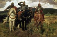 Epic Heroes (oil on canvas). Artist: Vasnetsov, Vi