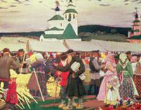 The Fair, 1906 (oil on canvas) , artist: Kustodiev