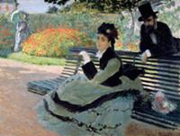 Madame Monet on a Garden Bench , artist: Monet, Cl