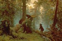 Morning in a Pine Forest, 1889 (oil on canvas) , a