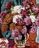 Vase of Dahlias, 1937 (oil on canvas) , artist: Va