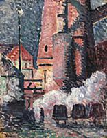 Charleroi, 1896 (oil on paper laid down on board) 