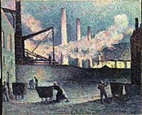 Factory Chimneys at Couillet, 1903 (oil on canvas)