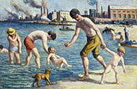 Bathers (oil on canvas) , artist: Luce, Maximilien