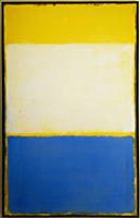 Yellow, White, Blue Over Yellow on Gray, 1954 (oil