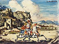 Greek Rider, late 1940s (oil on canvasboard) , art