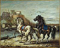 Horses near a Lake (oil on canvas) , artist: Chiri