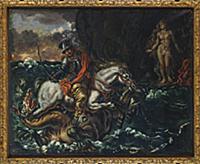 St. George and the Dragon (oil on canvas) , artist