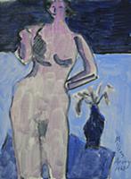 Nude with Vase, 1963 (oil on canvasboard) , artist