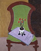 Plant on Green Chair, 1948 (oil on canvasboard) , 