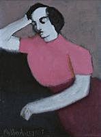 Cerise Blouse, 1957 (oil on board) , artist: Avery