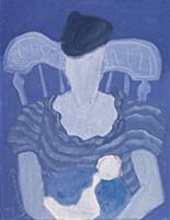 Mother and Child in a Blue Rocker, 1949 (oil on ca