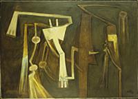 People, 1964 (oil on burlap) , artist: Lam, Wilfre