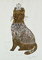 Golden Cat, 1956 (gold leaf & gold trim over blott