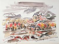 Tunk Mountains Series No. 4, 1949 (w/c & pencil on