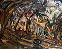 Village Square at Ceret, 1920 (oil on canvas) , ar