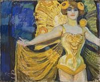 Show Girl, c.1900 (pastel on paper) , artist: Kupk