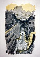 A Street Seen from Above, 1989/99 (colour litho) ,