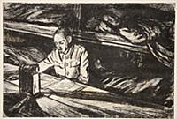 On a hospital ship at night: the Orderly, illustra