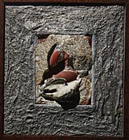 Two Birds, c.1926 (painted plaster relief) , artis