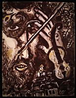 The Violinist (gouache & indian ink) , artist: Cha