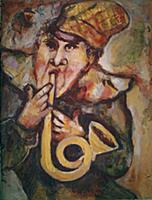 The Trumpet Player, 1919 (oil on canvas) , artist: